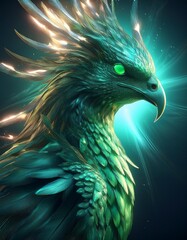 Naklejka na meble 하얗게 빛나는 클로즈업에서 본 불사조의 힘, The power of the Phoenix seen in close-up, shining white