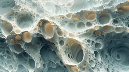 Poster - Intricate abstract patterns resembling bubbles in a textured surface