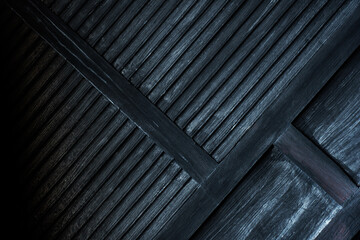 old black painted wood wall architecture detail