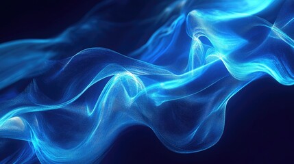 Poster - Abstract background with flowing, glowing blue lines and a futuristic aesthetic. Ideal for tech concepts, business banners, and modern design elements. -
