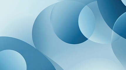 Poster - Abstract blue gradient round shapes with a Neumorphism effect. Light, clear background ideal for stylish banners and contemporary posters.