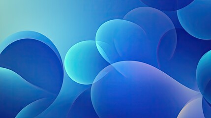 Poster - Abstract blue gradient round shapes with light Neumorphism effects. Clean, simple design perfect for banners and posters. Vector illustration.