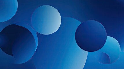 Poster - Abstract blue gradient round shapes with light Neumorphism effects. Clean, simple design perfect for banners and posters. Vector illustration.