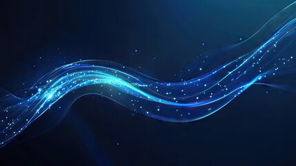 Poster - Abstract futuristic background with dynamic blue glowing curved lines. The modern shiny design element represents future technology and is ideal for banners and business use.