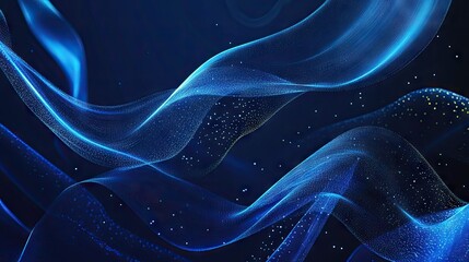 Poster - Abstract futuristic background with dynamic blue glowing curved lines. The modern shiny design element represents future technology and is ideal for banners and business use.