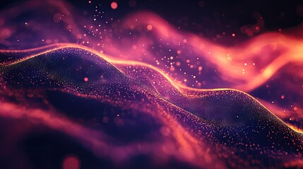Poster - Abstract glowing particles with dynamic liquid flow on a trendy fluid cover design. Ideal for modern visuals and Eps10 vector illustrations.