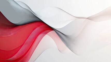 Poster - Abstract vector illustration featuring a dynamic blend of red, gray, and white with ample blank space. Modern and futuristic design perfect for presentations and banners. -