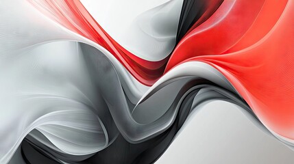 Poster - Abstract vector illustration featuring a dynamic blend of red, gray, and white with ample blank space. Modern and futuristic design perfect for presentations and banners. -