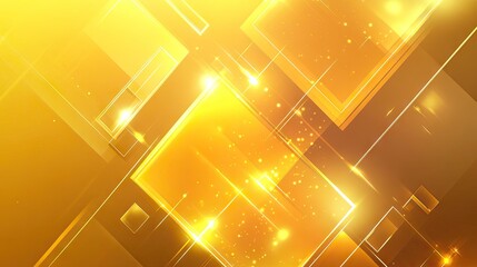 Poster - Beautiful abstract design with golden geometric shapes and a radiant golden gradient background, perfect for elegant and upscale graphic elements. --ar 16:9
