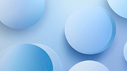 Poster - Blue gradient round shapes on a soft, clear background with simple Neumorphism style. Ideal for banners, posters, and modern design.