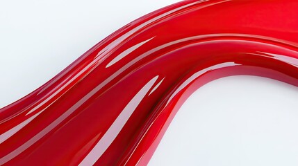 Aufkleber - Bold red curve arching over a white canvas, creating a visually appealing abstract pattern. Great for use in graphics, brochures, and digital marketing materials.