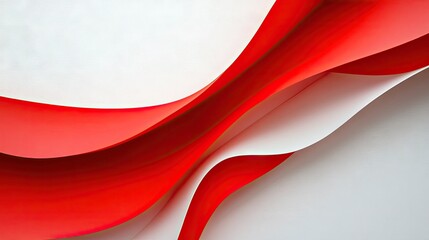 Aufkleber - Bold red curve arching over a white canvas, creating a visually appealing abstract pattern. Great for use in graphics, brochures, and digital marketing materials.