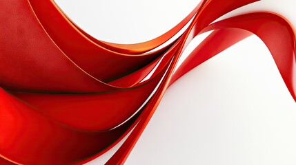 Aufkleber - Bold red curve arching over a white canvas, creating a visually appealing abstract pattern. Great for use in graphics, brochures, and digital marketing materials.