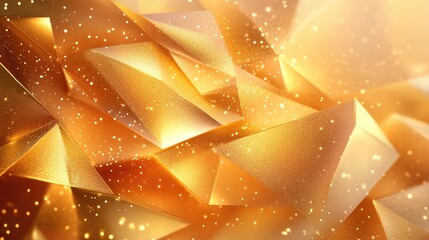 bstract golden geometric shapes with a stunning golden gradient backdrop, creating a luxurious and elegant visual for design projects.