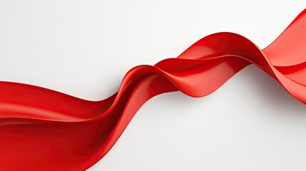 Poster - Clean white background with a dynamic red curve adding a touch of elegance and modernity. Ideal for sleek business presentations, advertising, and design projects. -