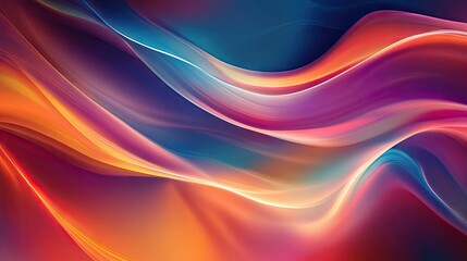 Poster - Colorful abstract background with smooth, flowing curves and blended hues. Great for creating a sense of movement in banners, presentations, and artistic graphics.