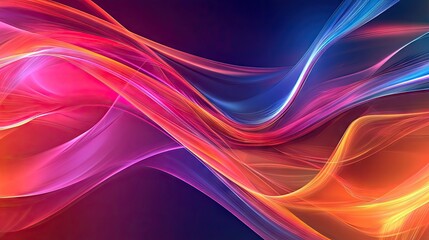 Poster - Colorful abstract background with smooth, flowing curves and blended hues. Great for creating a sense of movement in banners, presentations, and artistic graphics.