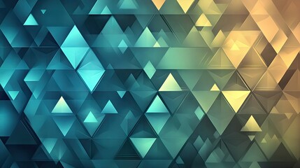 Poster - Creative geometric background with interlocking triangles and soft shadows, ideal for web design and banner graphics.