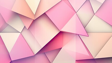 Poster - Creative geometric background with interlocking triangles and soft shadows, ideal for web design and banner graphics.