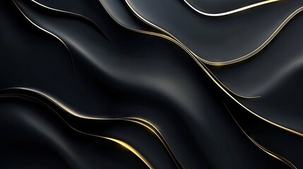Poster - Dark grey luxury background featuring elegant gold light lines with gentle shadow effects, creating a sophisticated and polished look.