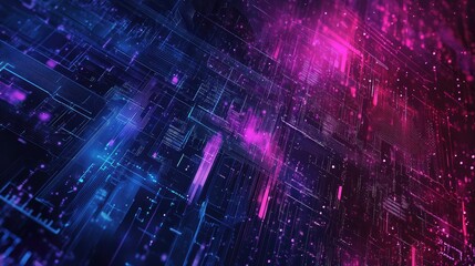 Poster - Digital abstract background for Big Data featuring futuristic technology and hand-drawn art. Emphasizes data mining and management concepts. Great for tech presentations and graphics.