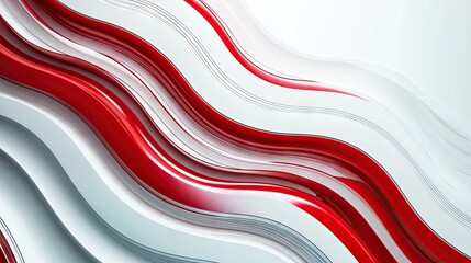 Poster - Dynamic abstract design with red and white stripe lines over a gradient white background. Modern and stylish visual suitable for banners, ads, and digital media.