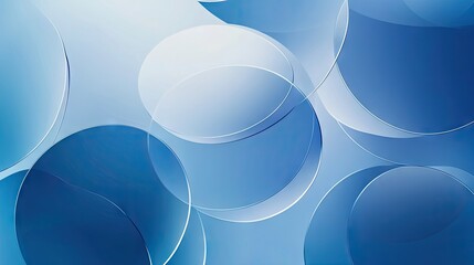 Poster - Elegant blue gradient round shapes with Neumorphism style. Light and clear abstract background, ideal for stylish banners and posters.