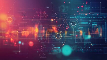 Poster - Futuristic Big Data background with abstract digital elements and hand-drawn design. Focuses on data management and mining concepts. Perfect for tech graphics, banners, and visual content.