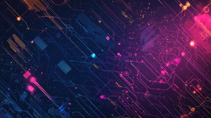 Poster - Futuristic Big Data background with abstract digital elements and hand-drawn design. Focuses on data management and mining concepts. Perfect for tech graphics, banners, and visual content.
