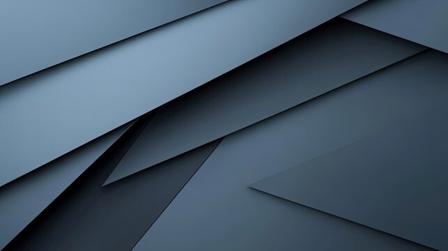 Futuristic blue-grey geometric shadow lines on a sleek background. This abstract design provides an elegant and modern backdrop with ample space for text and graphics.