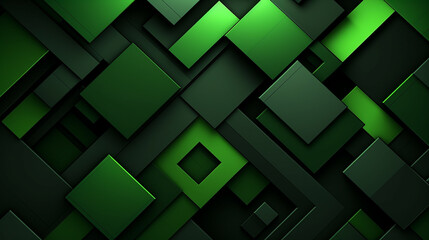Wall Mural - Abstract green geometric shape background