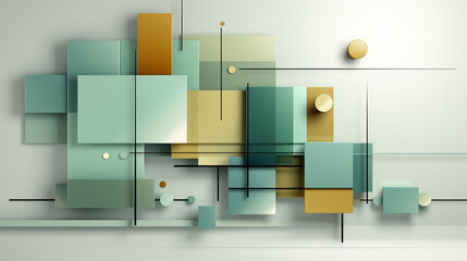 Wall Mural - Abstract green geometric shape background