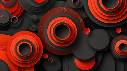 Wall Mural - Red and black wave abstract background modern design
