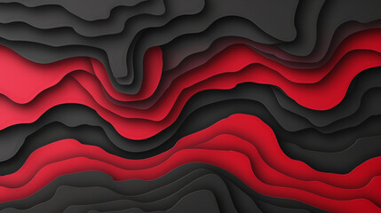 Wall Mural - Red and black wave abstract background modern design