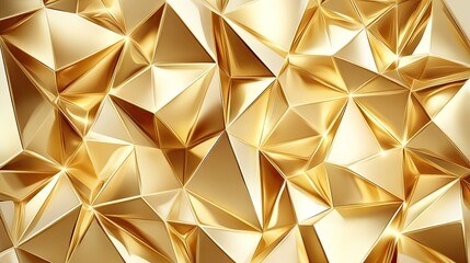 Poster - Luxurious gold polygonal background with intricate geometric shapes, creating an abstract vector design that radiates elegance and sophistication.