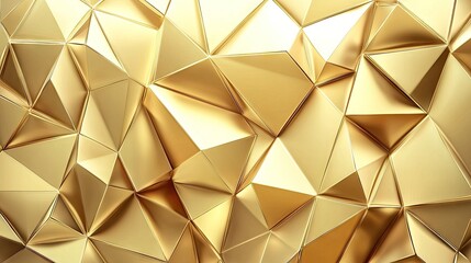 Poster - Luxurious gold polygonal background with intricate geometric shapes, creating an abstract vector design that radiates elegance and sophistication.