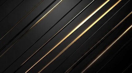 Poster - Minimalist dark grey luxury background featuring gold light lines with soft shadowing, creating a modern and sophisticated effect. -