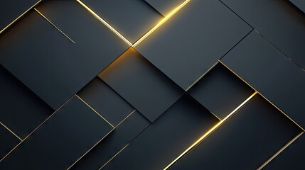 Poster - Minimalist dark grey luxury background featuring gold light lines with soft shadowing, creating a modern and sophisticated effect. -