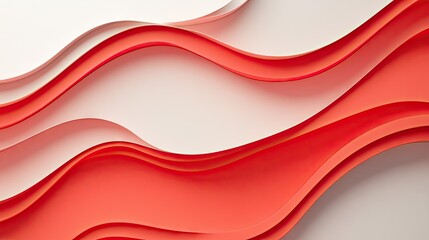 Poster - Minimalist red curve pattern on a white backdrop, showcasing a sleek and contemporary look. Suitable for modern web design, marketing materials, and digital media. -