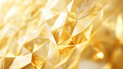 Poster - Modern abstract gold background with geometric polygonal patterns, ideal for high-end design projects and luxury-themed graphics.