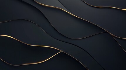 Poster - Modern dark grey background with intersecting gold light lines and subtle shadows, creating a luxurious and high-end appearance.