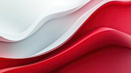 Poster - Modern red and white abstract design template with layered shapes and smooth transitions. A sophisticated background for professional and creative projects.