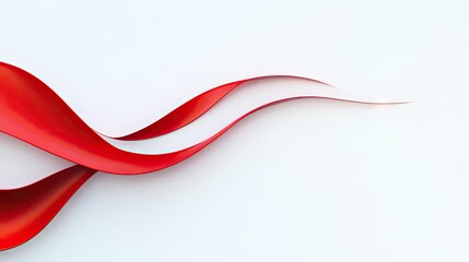 Poster - Modern red curved line on a white background, offering a fresh and minimalist design aesthetic. Perfect for professional templates, digital designs, and creative applications.