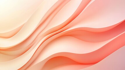 Poster - Peach-colored background with abstract wavy shapes, offering a trendy and elegant design template for your next banner or poster.