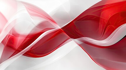 Poster - Red and white modern abstract design featuring intersecting lines and smooth curves. A vibrant and dynamic background for digital content and marketing materials.