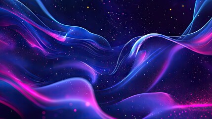 Poster - Sleek and modern design featuring glowing particles and dynamic liquid flow. Ideal for Eps10 vector illustrations, perfect for trendy fluid covers.