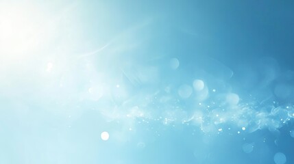 Poster - Soft blue abstract background with a serene gradient and delicate light flares. Perfect for calming visuals, elegant designs, and relaxing digital content.