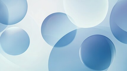 Poster - Trendy blue gradient round shapes on a soft, clear background with Neumorphism design. Ideal for sleek banners, posters, and modern graphic designs. -