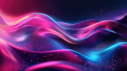 Poster - Trendy Eps10 vector illustration of glowing particles and dynamic liquid flow. Ideal for modern fluid cover designs and contemporary visual applications.