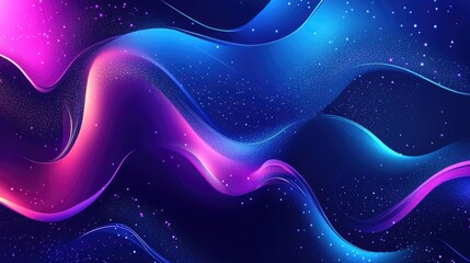 Poster - Trendy fluid cover with dynamic liquid flow and glowing particles. Eps10 vector illustration perfect for contemporary designs and modern visuals.